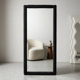 standing mirror velvet square black 67''x27'' china