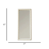 standing mirror velvet square white 67''x27'' china
