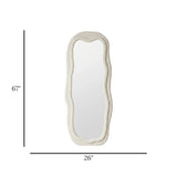 standing mirror double velvet wavy off white 67''x26'' china