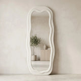 standing mirror double velvet wavy off white 67''x26'' china