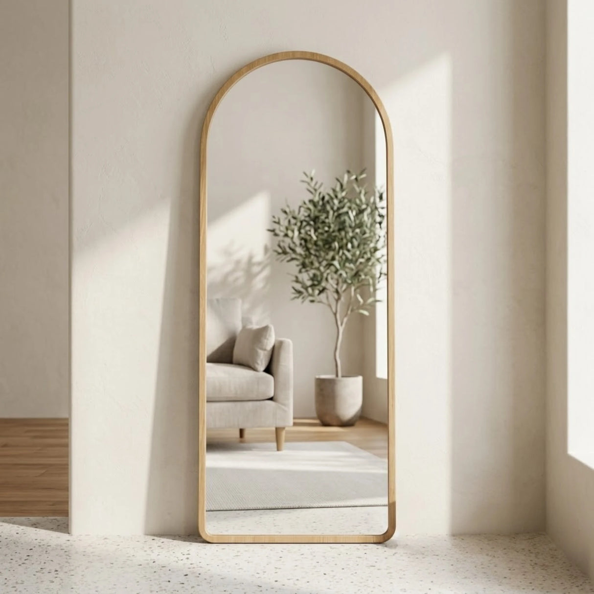 standing mirror wooden arch skin 63''x23'' china