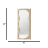 standing mirror velvet wavy skin 67''x28'' china