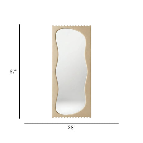 standing mirror velvet wavy skin 67''x28'' china