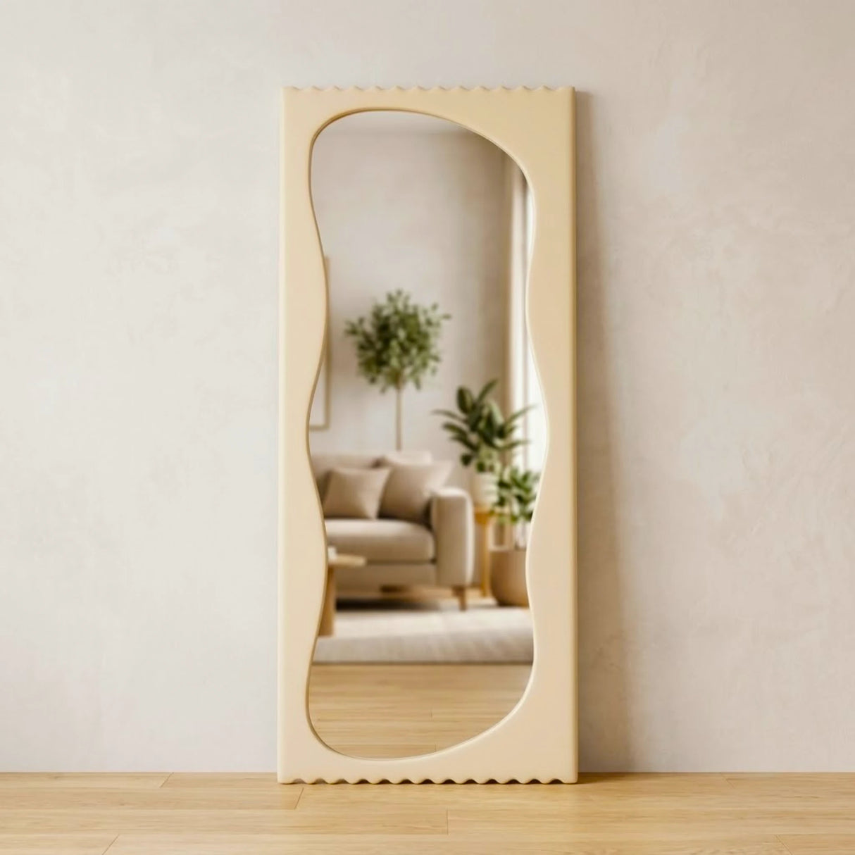 standing mirror velvet wavy skin 67''x28'' china