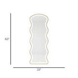 led standing mirror wavy golden 63''x23'' china