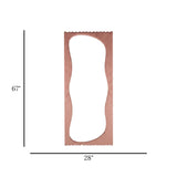 standing mirror velvet wavy pink 67''x28'' china