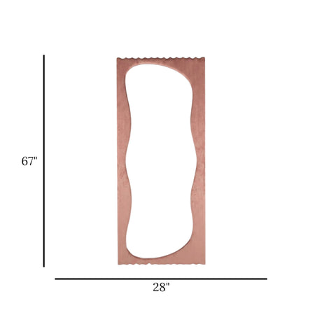 standing mirror velvet wavy pink 67''x28'' china
