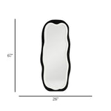 standing mirror double velvet wavy black & white 67''x26'' china