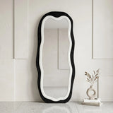 standing mirror double velvet wavy black & white 67''x26'' china