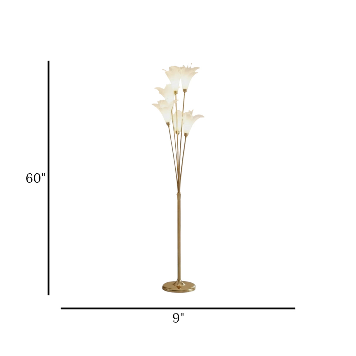 led floor lamp 5 flower lilly 60''x9'' china