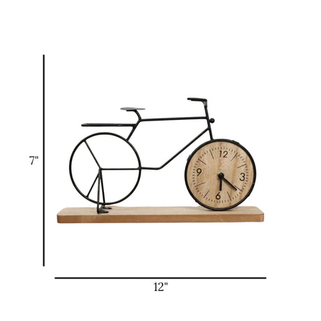 table clock bicycle black 12''x7'' china