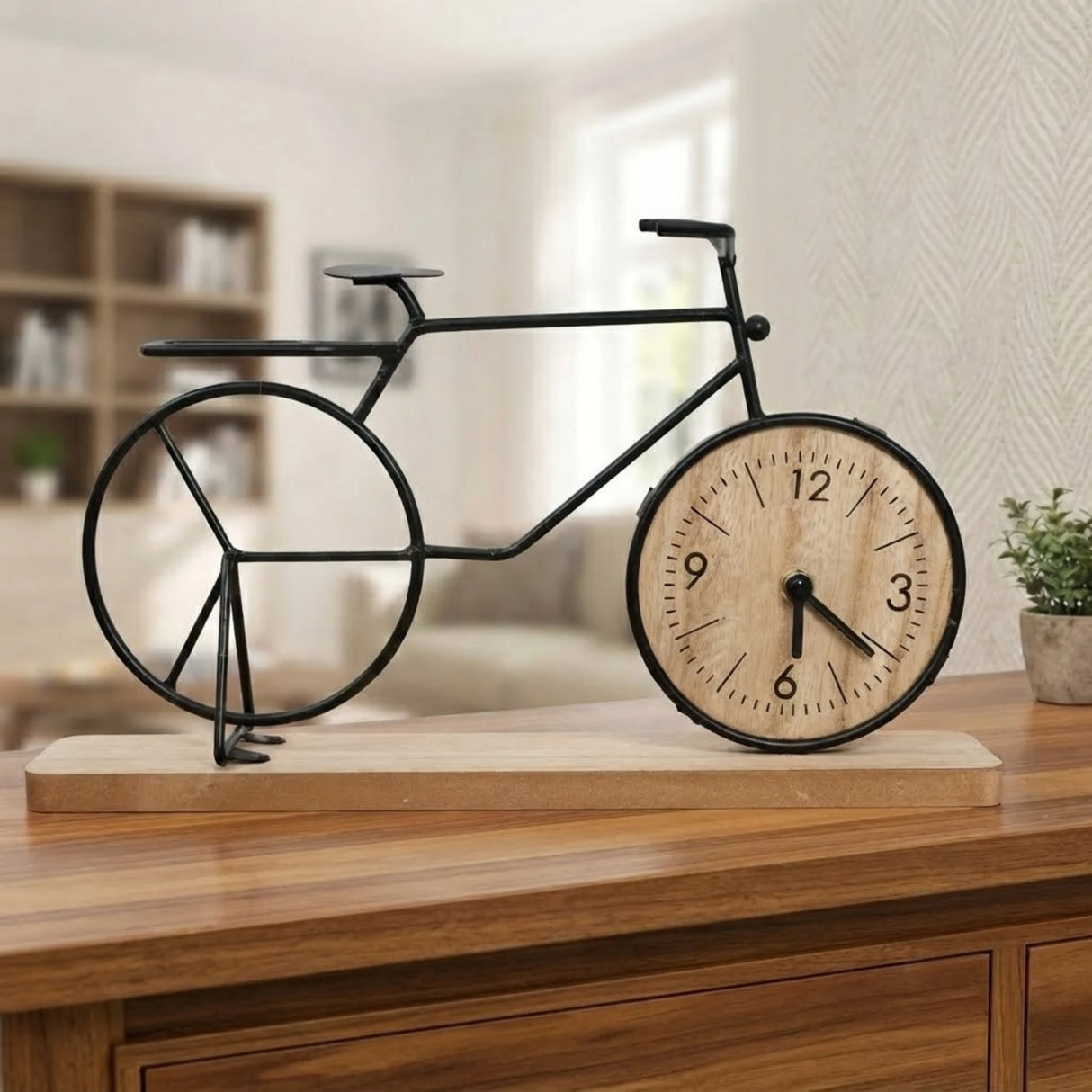 table clock bicycle black 12''x7'' china