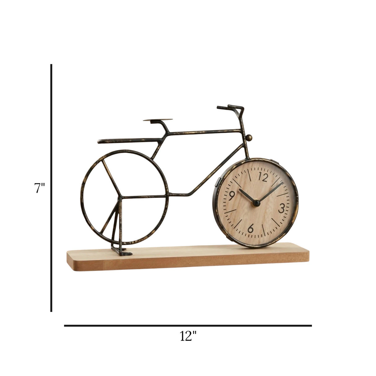 table clock bicycle antique 12''x7'' china