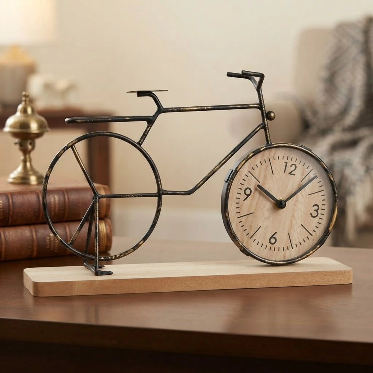 table clock bicycle antique 12''x7'' china
