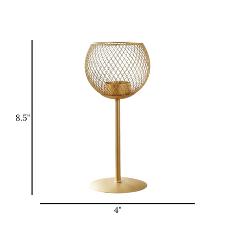 metal candle stand net golden 8.5''x4'' china