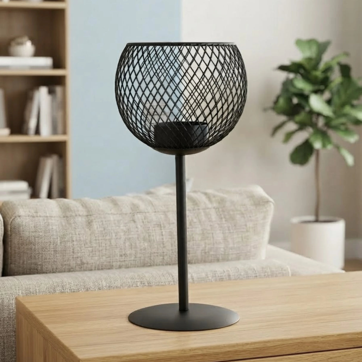 metal candle stand net black 8.5''x4'' china