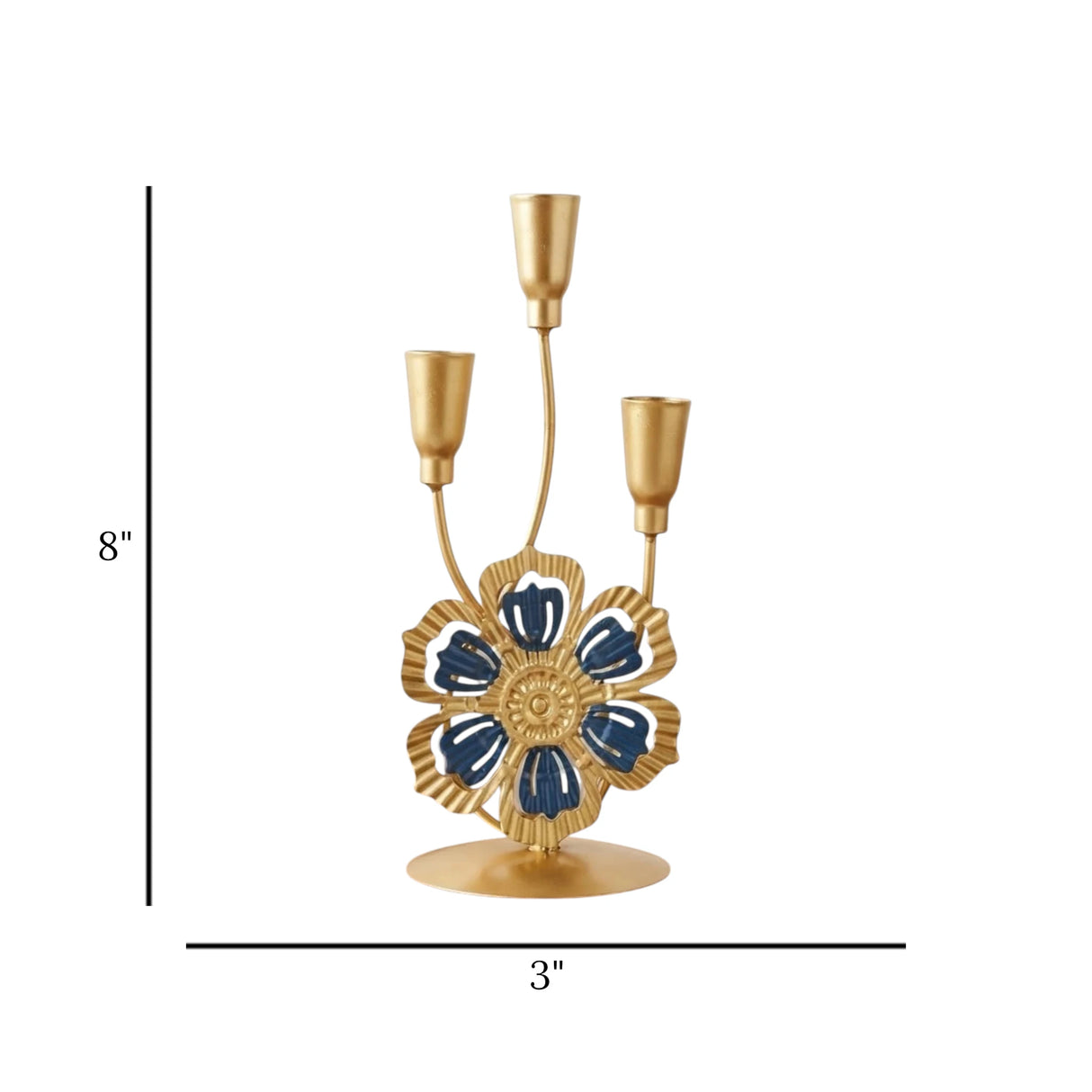 metal candle stand 3s golden 8"x3" china
