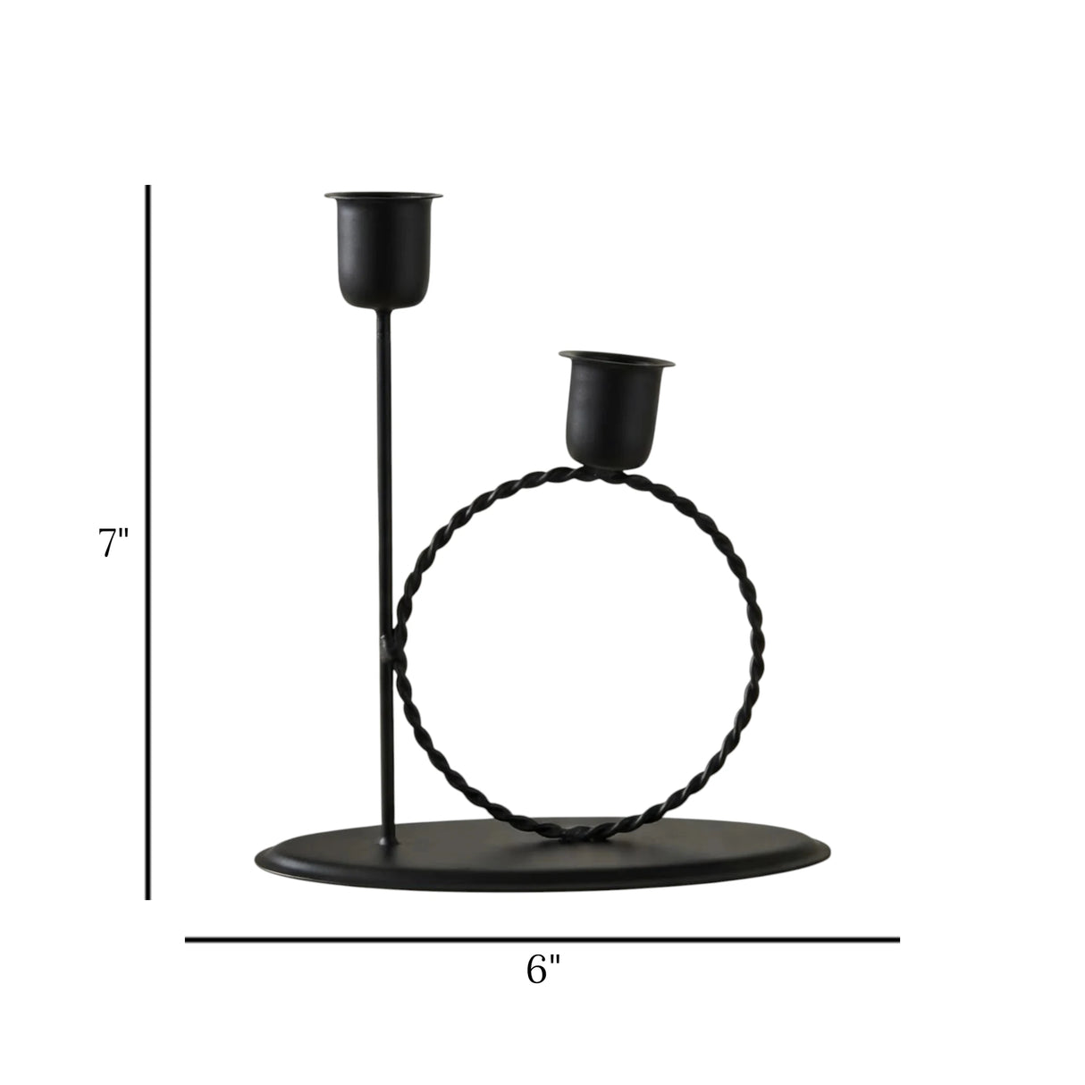 metal candle stand 2s black 7"x6" china