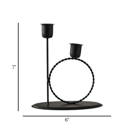 metal candle stand 2s black 7"x6" china