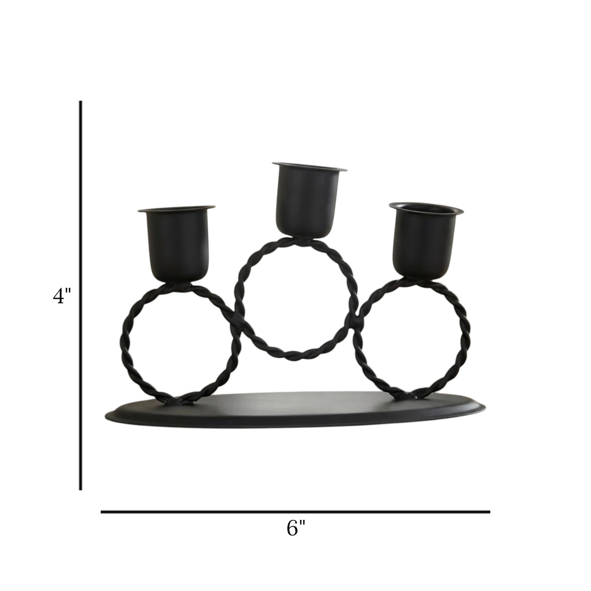 metal candle stand 3s black 4"x6" china