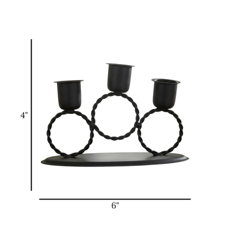 metal candle stand 3s black 4"x6" china