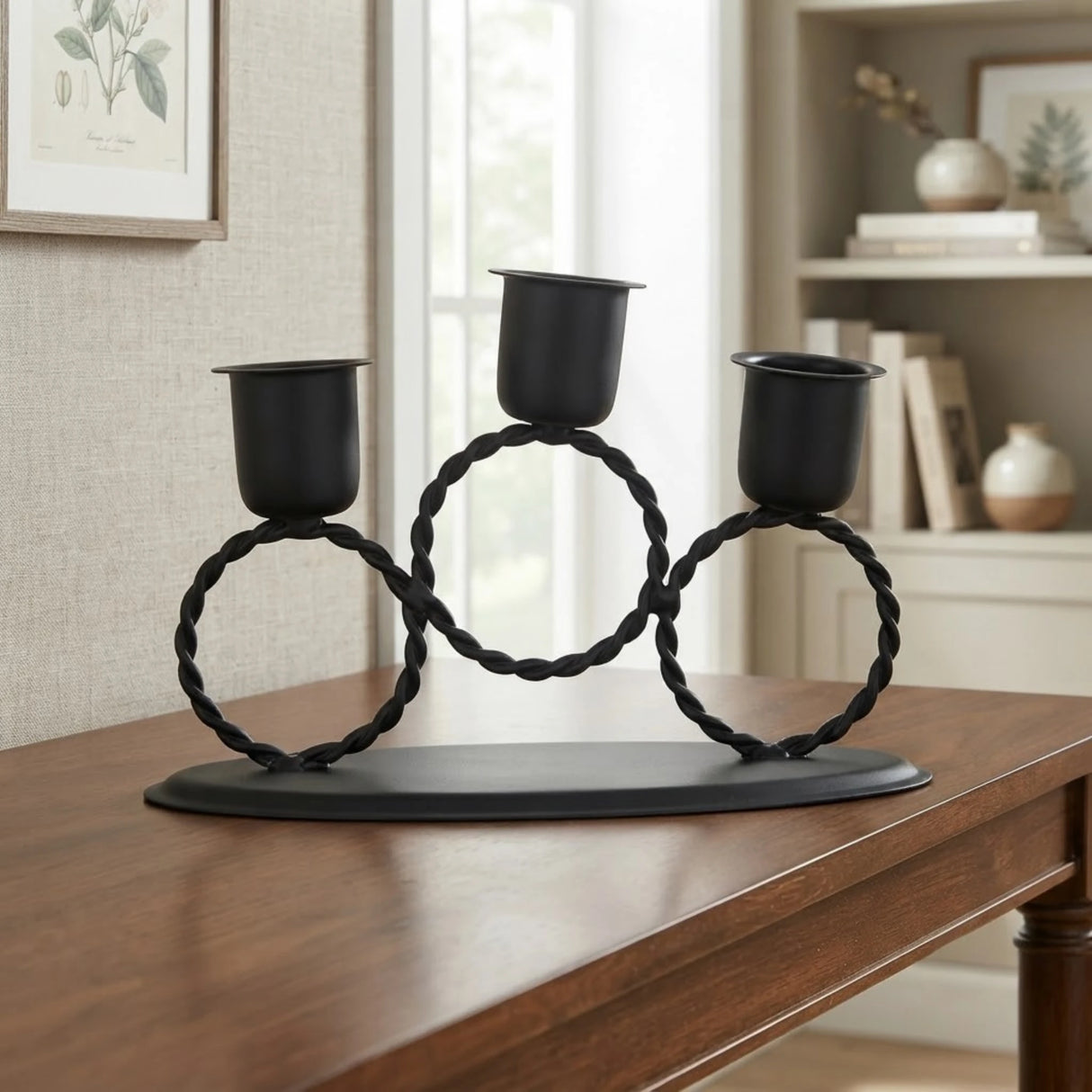 metal candle stand 3s black 4"x6" china