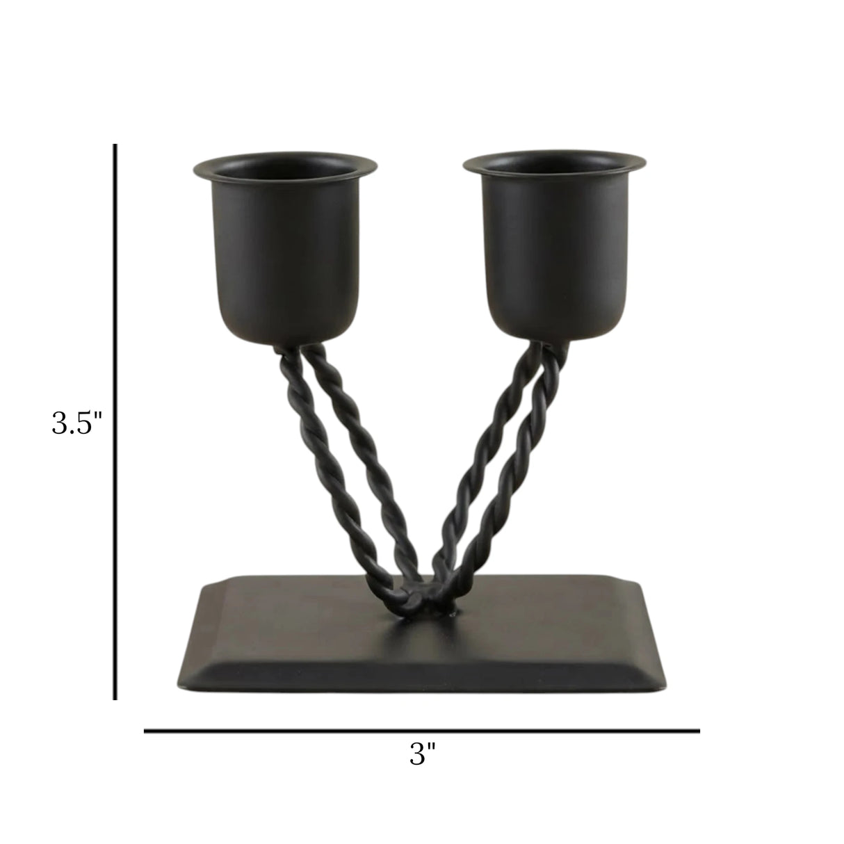 metal candle stand 2s black 3.5"x3" china
