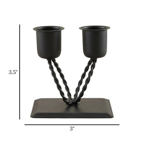 metal candle stand 2s black 3.5"x3" china