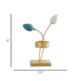 metal candle stand with 2 leaf golden 6''x2.5'' china
