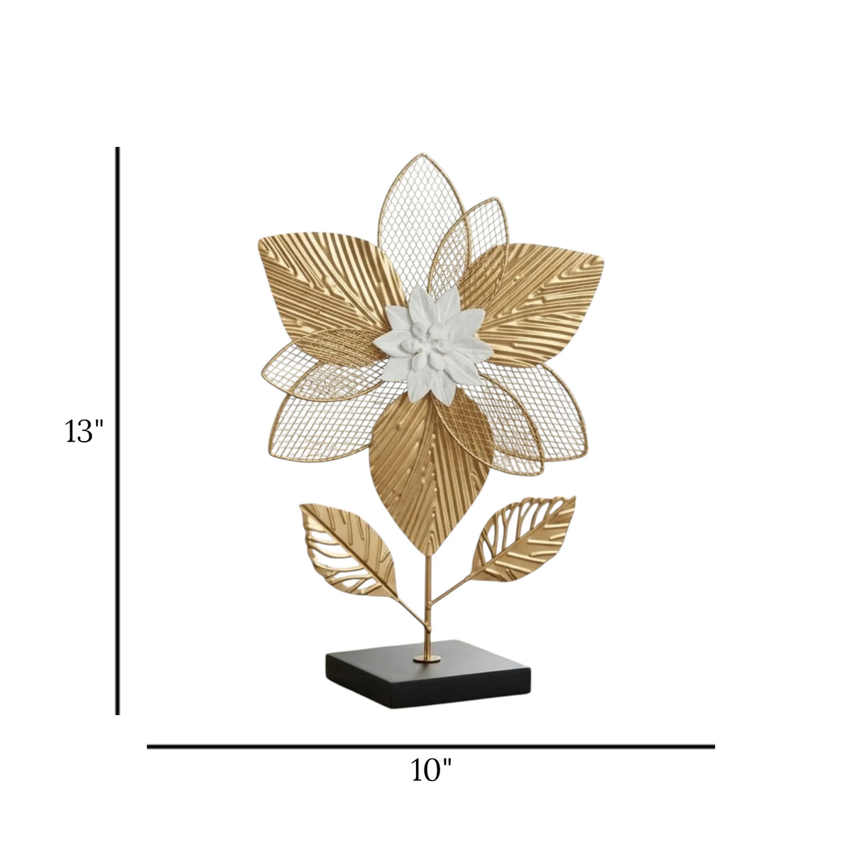 metal table  decorative flower golden 13''x10'' china