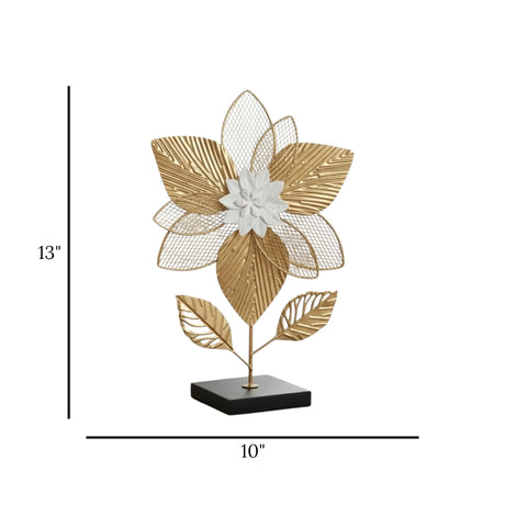 metal table  decorative flower golden 13''x10'' china