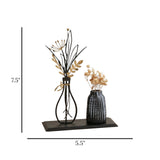 table decorative metal vase black 7.5"x5.5"china