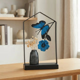 metal table decorative flower vase frame black 9.5''x6'' china