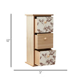 wooden 3 mini drawer white & skin 12"x5" china
