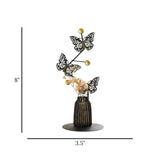 table decorative metal butterfly vase antique 8"x3.5" china