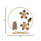 metal table decorative flower vase ring golden 8''x8'' china