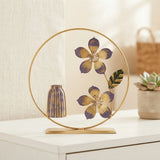 metal table decorative flower vase ring golden 8''x8'' china