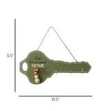 key hook wooden 3s green 5.5"x11.5" china