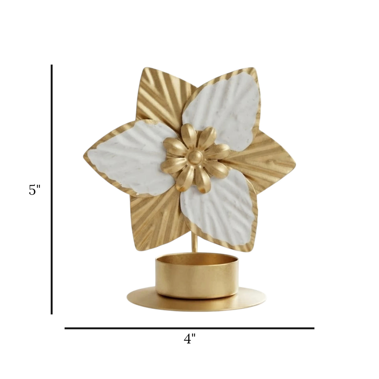 metal candle stand flower golden 5''x4'' china