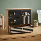 wooden 4 mini drawer black & skin 8.5"x9.5" china