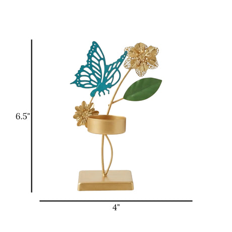 metal candle stand butterfly golden 6.5''x4'' china