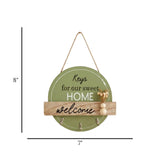 key hook wooden 3s circle green 7"x8" china