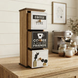 wooden 3 mini drawer white & black 12"x5" china
