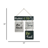 wall hanging quotation rules of life 4s 16"x14" china