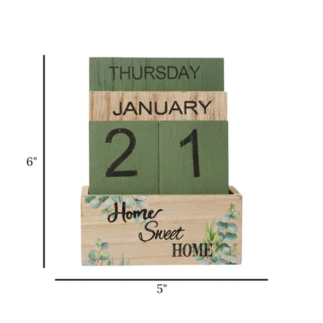 table wooden calendar green 6"x5" china