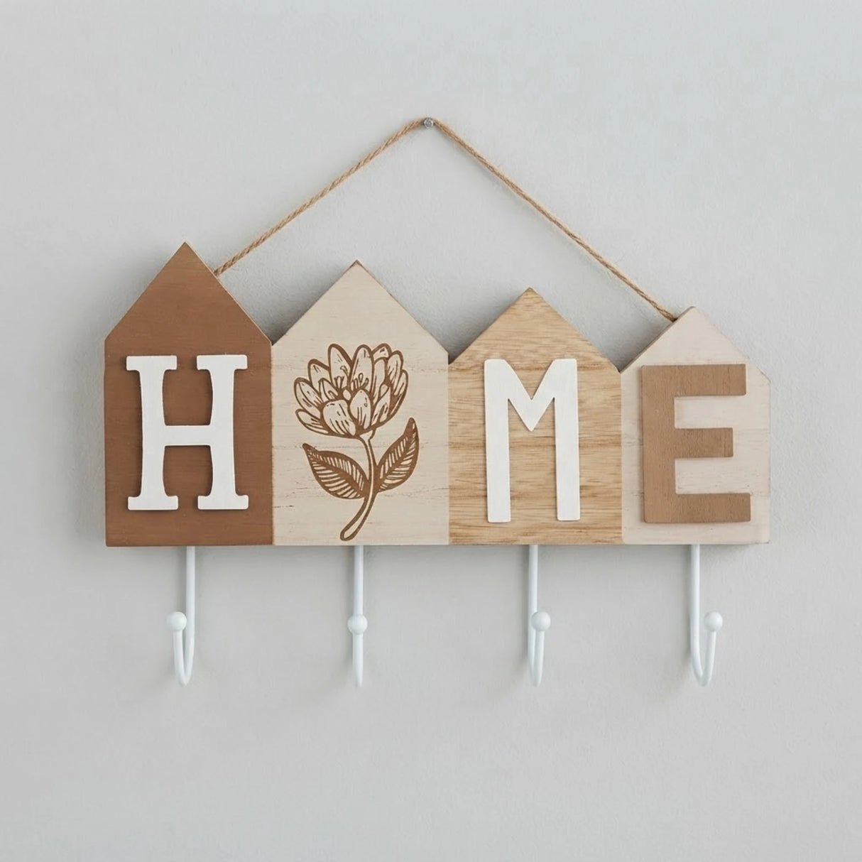 key hook wooden 4s home white 8"x12" china