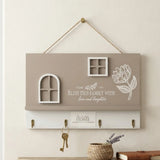 key hook wooden 4s home white & dusty 10"x8" china