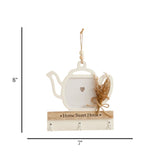 key hook wooden 3s kettle white  8"x7" china