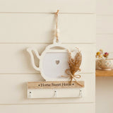 key hook wooden 3s kettle white  8"x7" china