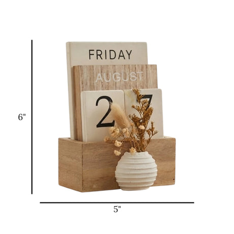 table wooden calendar white & skin 6"x5" china